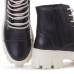 Bota Tratorada Couro Coturno Inverno Feminino Solado Borracha Palmilha Conforto