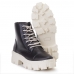 Bota Tratorada Couro Coturno Inverno Feminino Solado Borracha Palmilha Conforto
